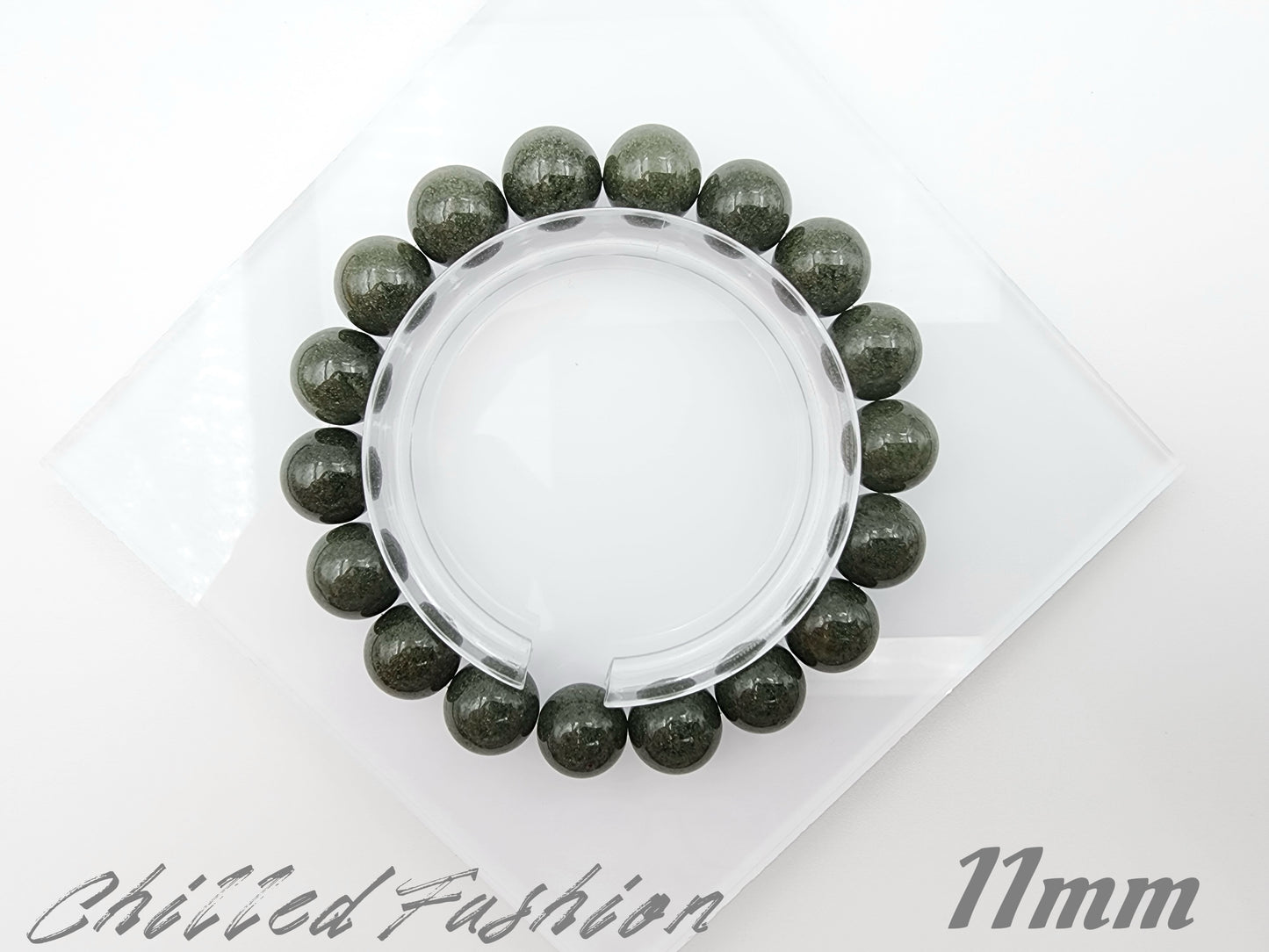 [Bracelet] Natural Full Green Phantom Quartz Bracelet