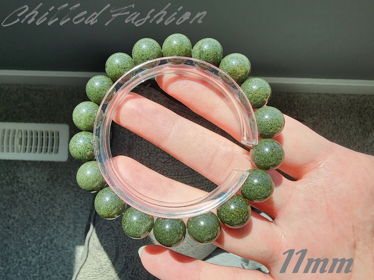 [Bracelet] Natural Full Green Phantom Quartz Bracelet
