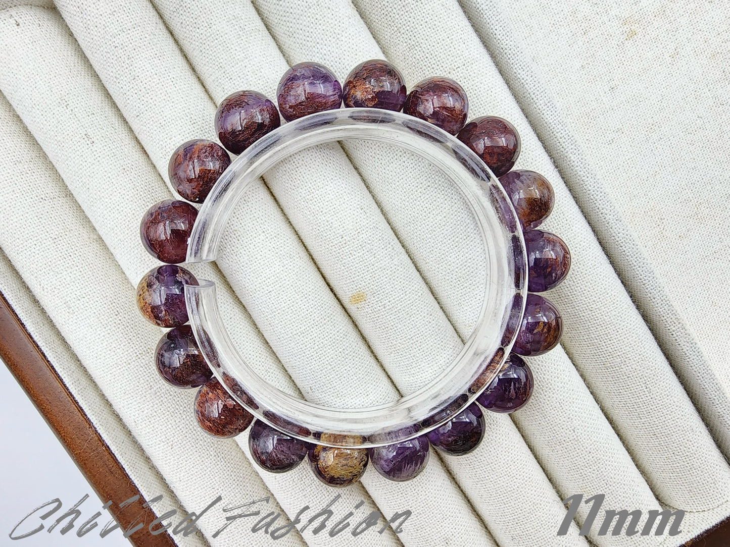 [Bracelet] Natural Purple Phantom Quartz Beaded Bracelet