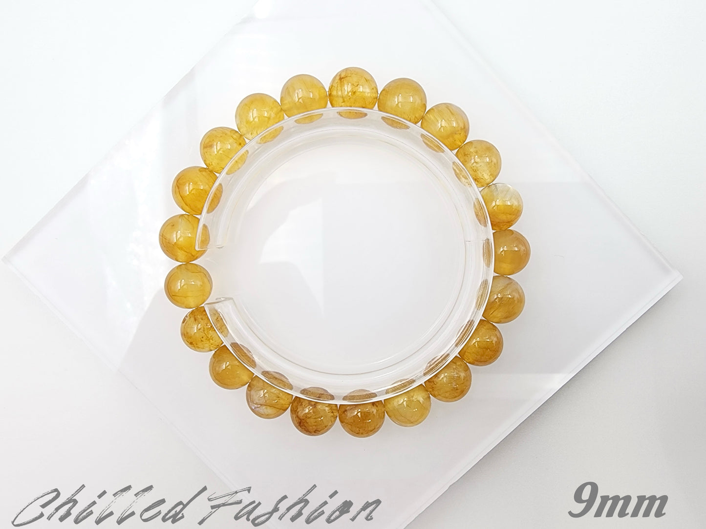 [Bracelet] Natural Orange Andesine Feldspar Bracelet