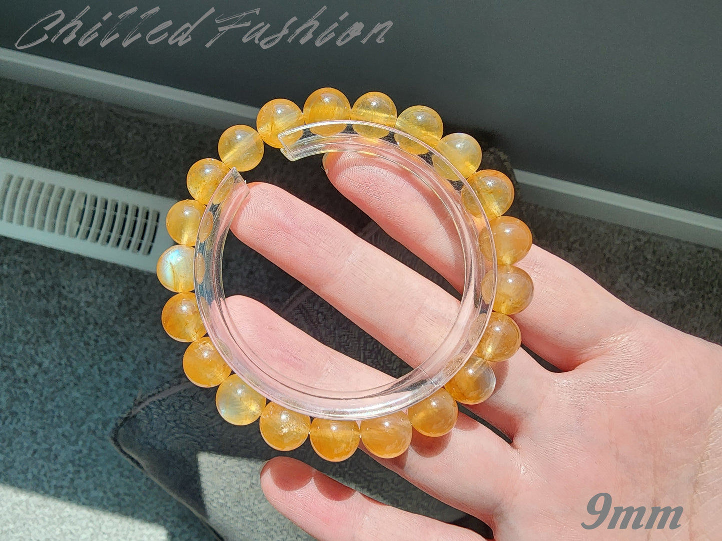 [Bracelet] Natural Orange Andesine Feldspar Bracelet