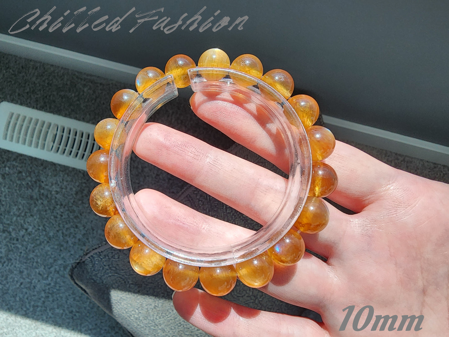 [Bracelet] Natural Orange Andesine Feldspar Bracelet