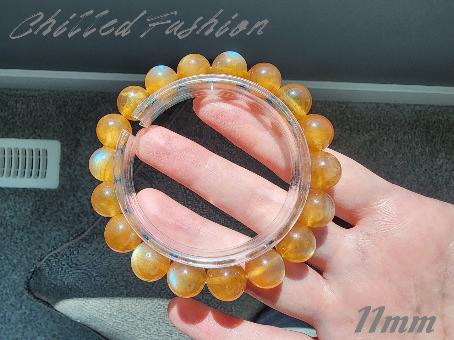 [Bracelet] Natural Orange Andesine Feldspar Bracelet