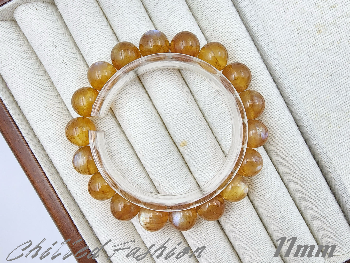 [Bracelet] Natural Orange Andesine Feldspar Bracelet