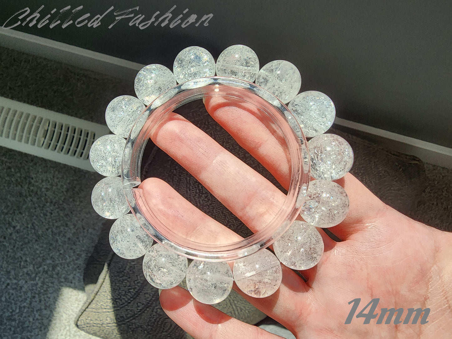 [Bracelet] Brazilian White Hematoid Quartz Bracelet