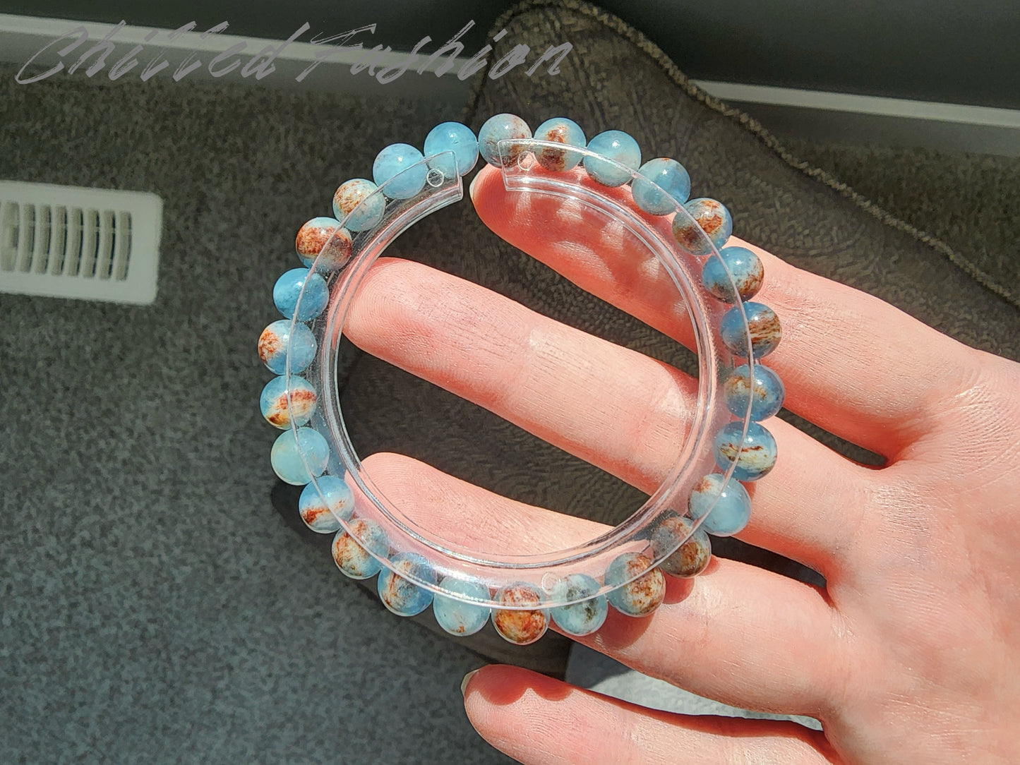 [Bracelet] Ocean Breeze 7mm Island Aquamarine 岛屿海蓝宝 Bracelet - Tranquil Sea Blue Crystal