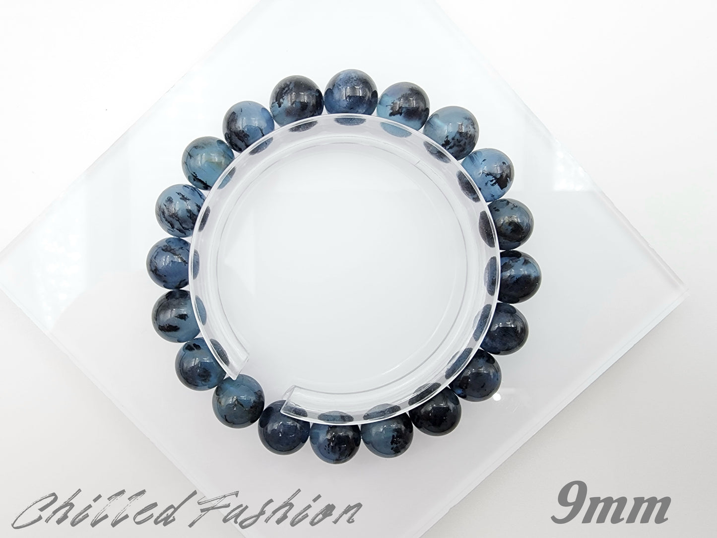 [Bracelet] Genuine Aquamarine and Black Tourmaline Crystal Bracelet - Energy Balancing Jewelry