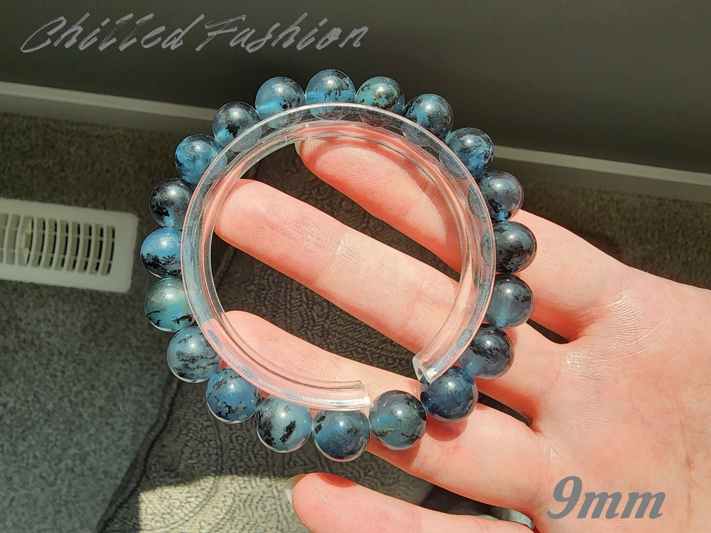 [Bracelet] Genuine Aquamarine and Black Tourmaline Crystal Bracelet - Energy Balancing Jewelry