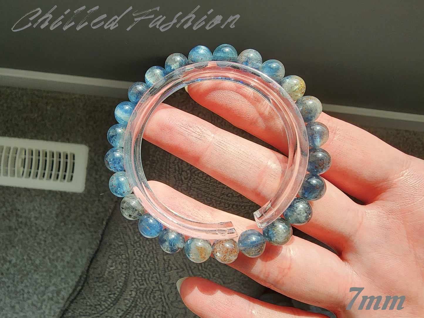 [Bracelet] Kyanite Bracelet with Shimmery Golden Sunstone