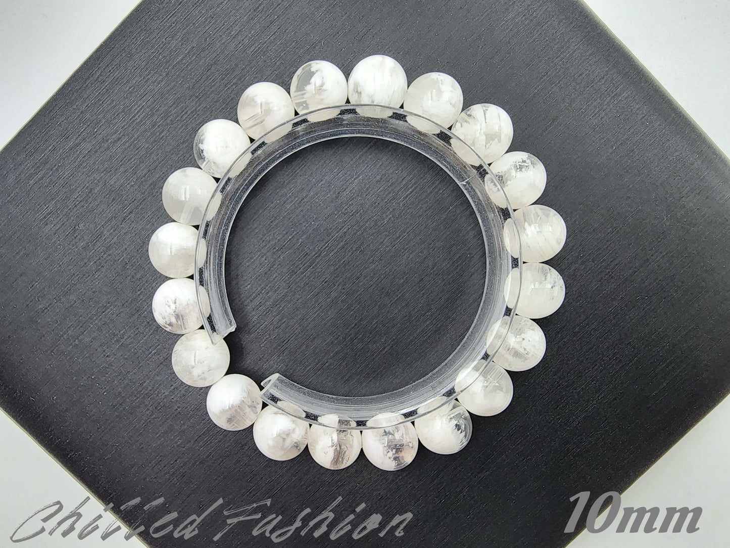 [Bracelet] Natural White Snowflake Phantom Quartz Bracelet