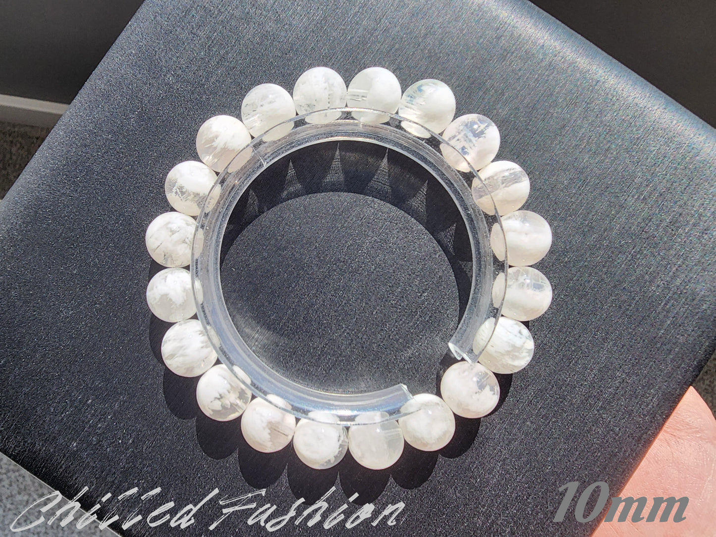 [Bracelet] Natural White Snowflake Phantom Quartz Bracelet