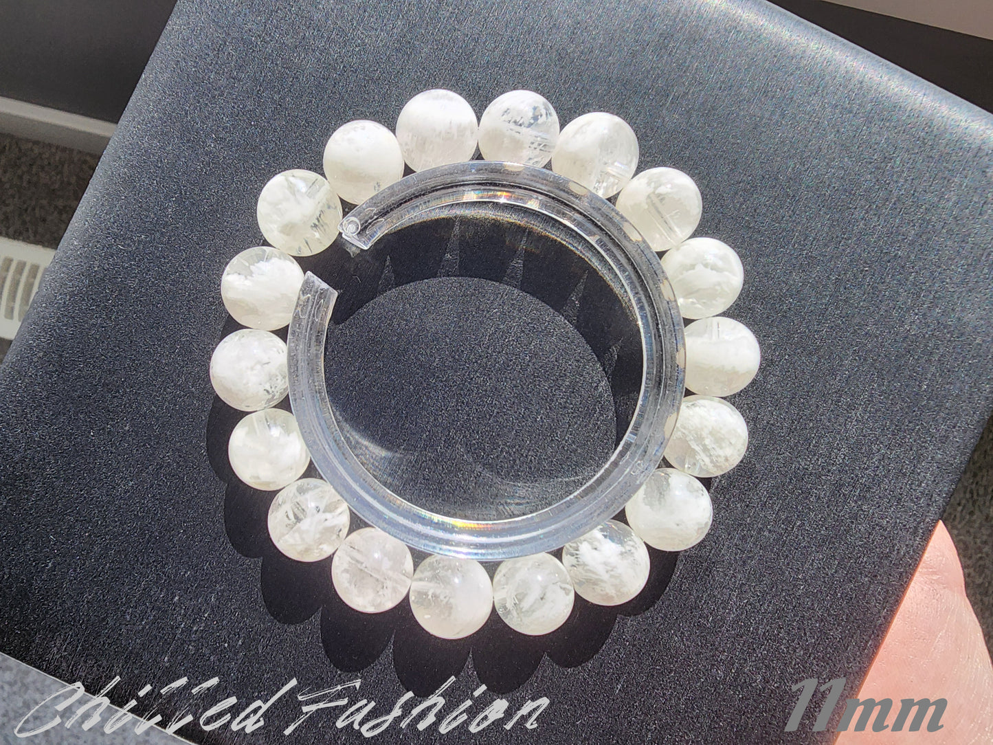 [Bracelet] Natural White Snowflake Phantom Quartz Bracelet