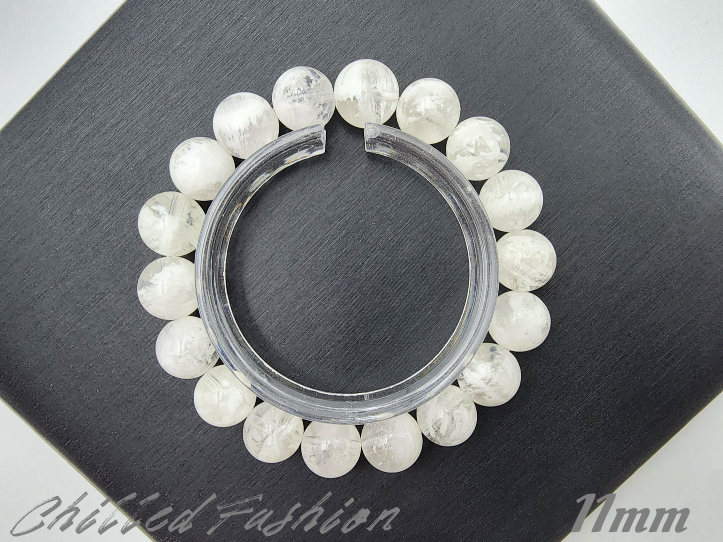 [Bracelet] Natural White Snowflake Phantom Quartz Bracelet