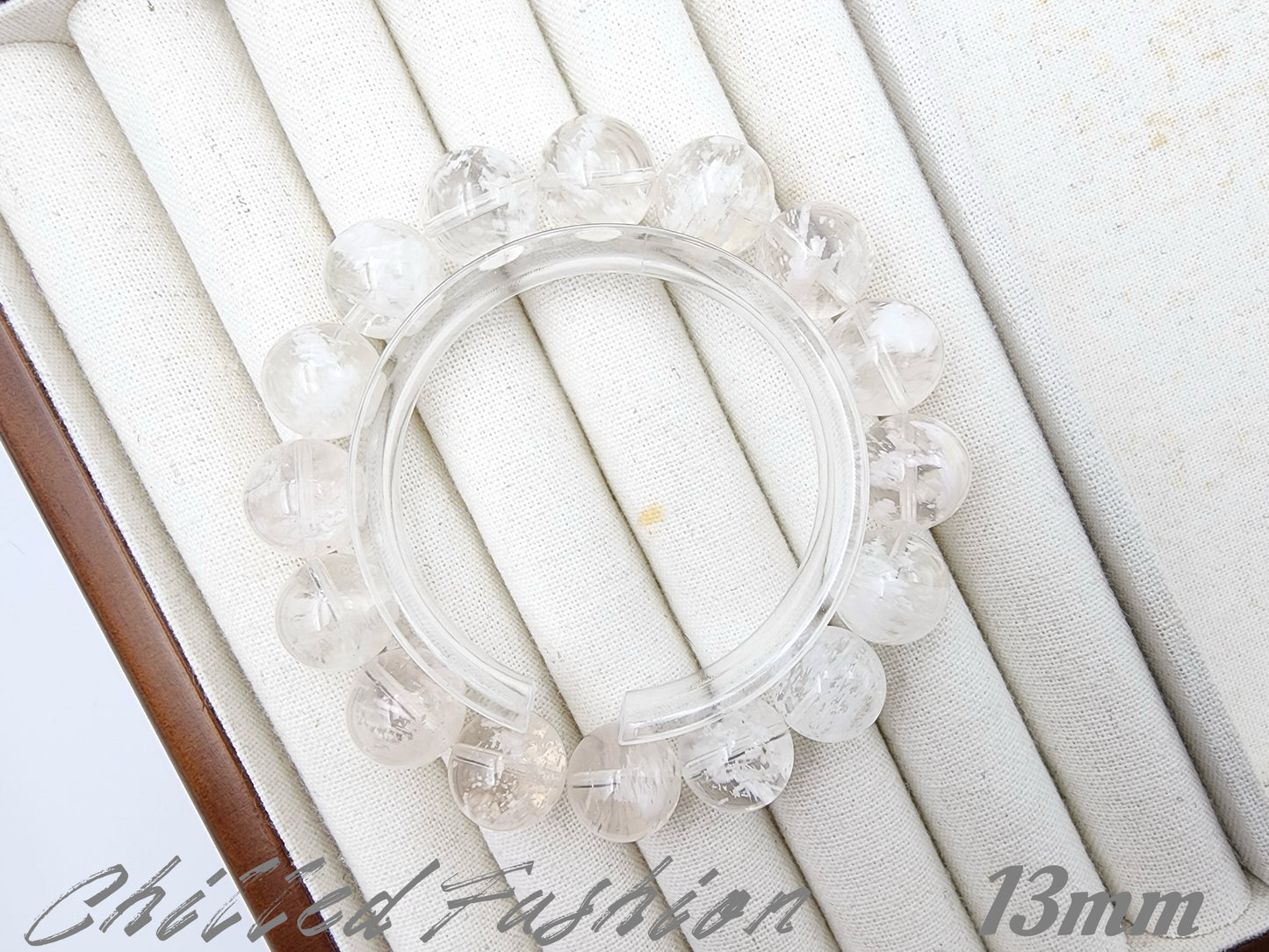 [Bracelet] Natural White Snowflake Phantom Quartz Bracelet