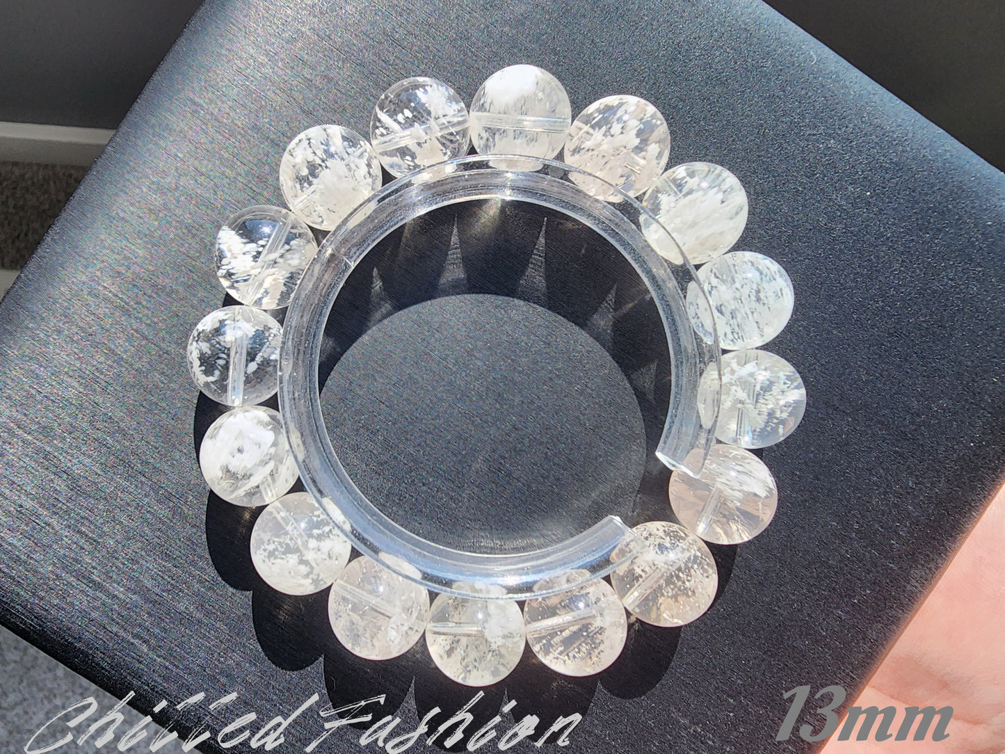 [Bracelet] Natural White Snowflake Phantom Quartz Bracelet