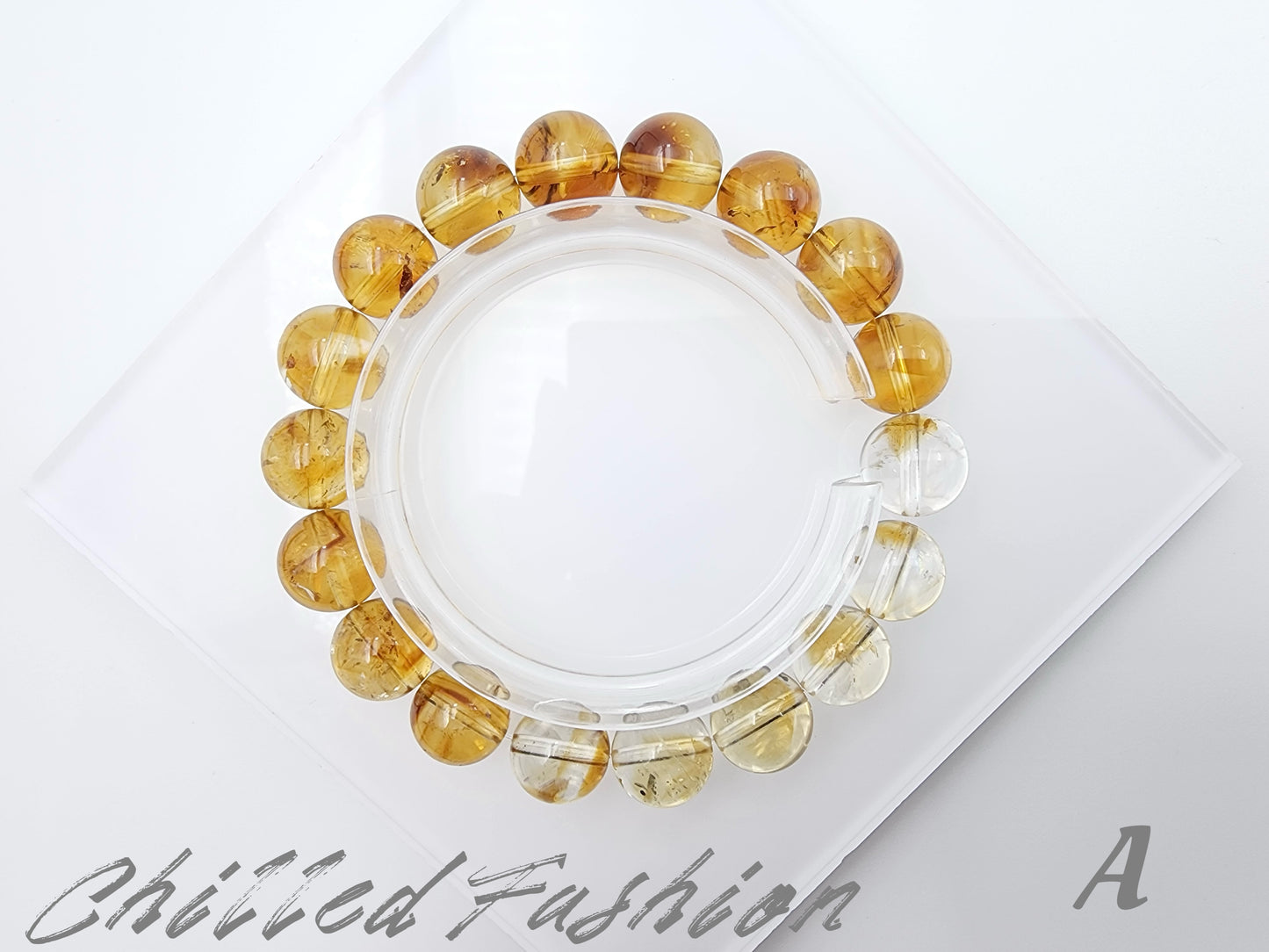 [Bracelet] Natural 11mm Citrine Bracelet with Gradient Color