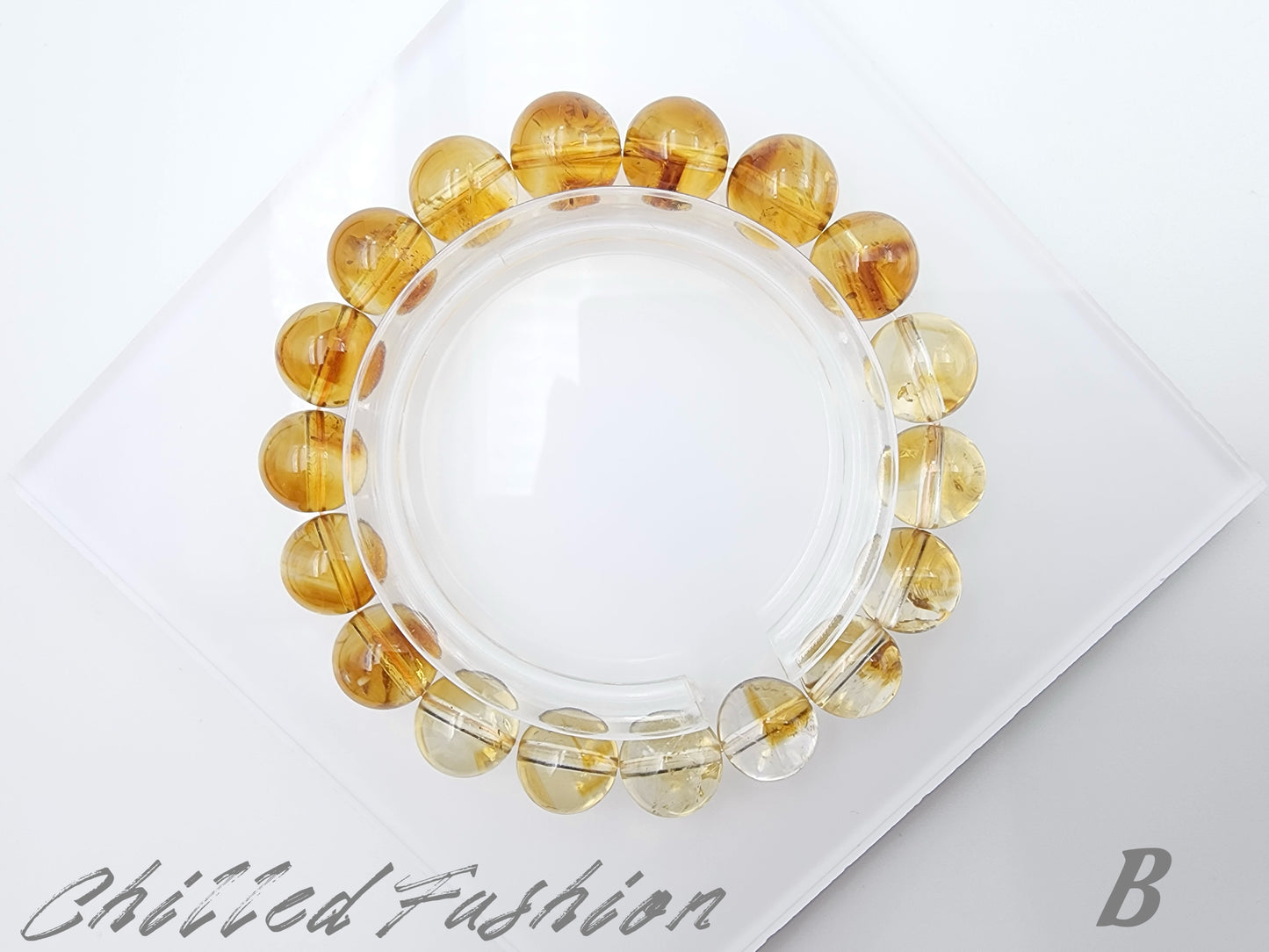 [Bracelet] Natural 11mm Citrine Bracelet with Gradient Color