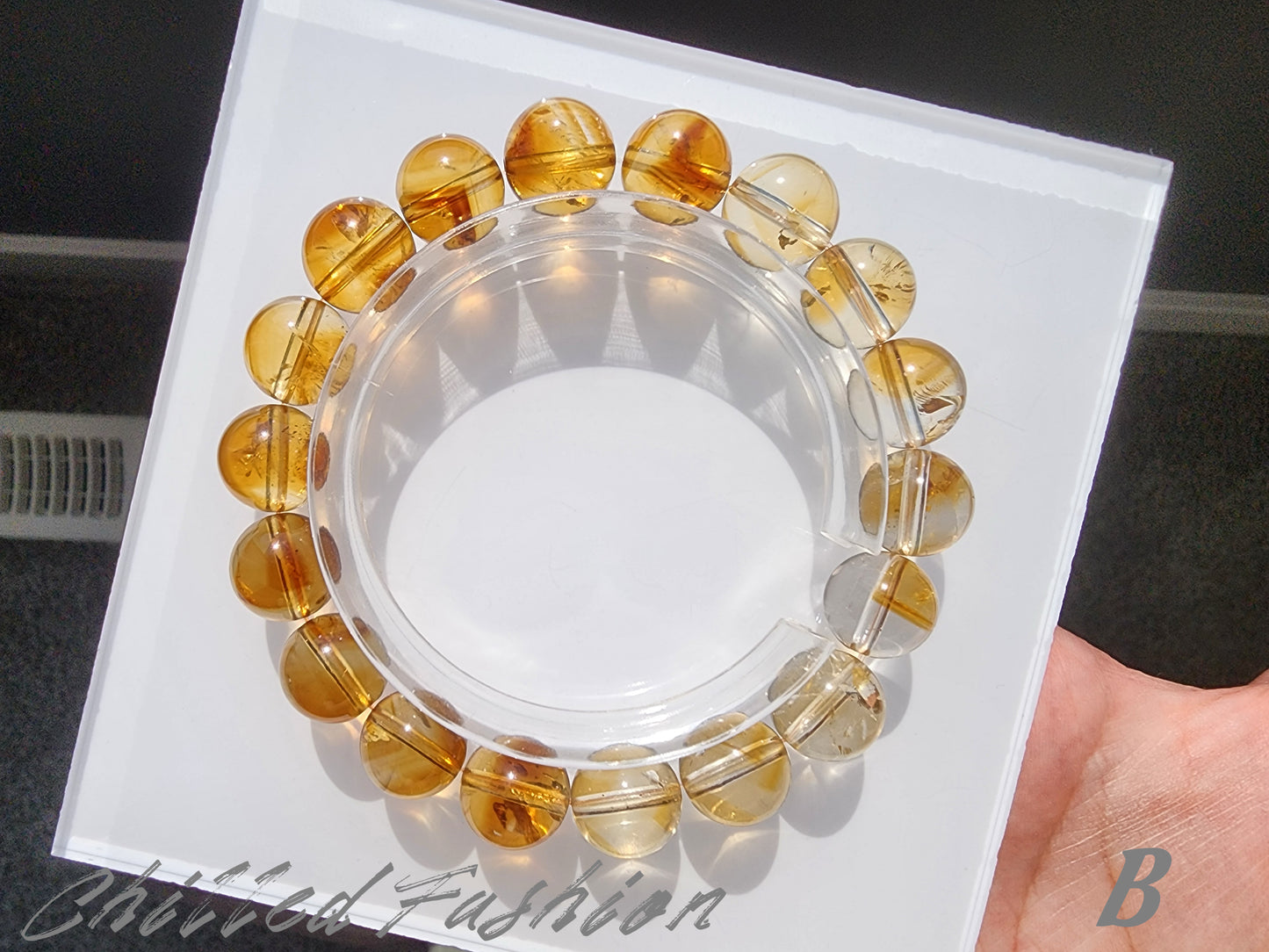 [Bracelet] Natural 11mm Citrine Bracelet with Gradient Color