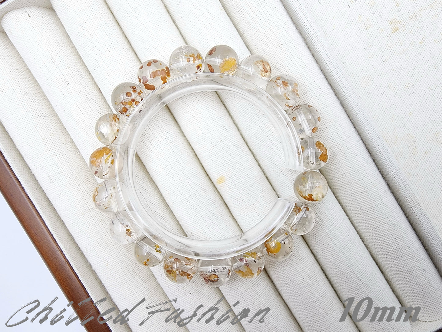 [Bracelet] Natural Hematoid Quartz with Chalcopyrite Bracelet