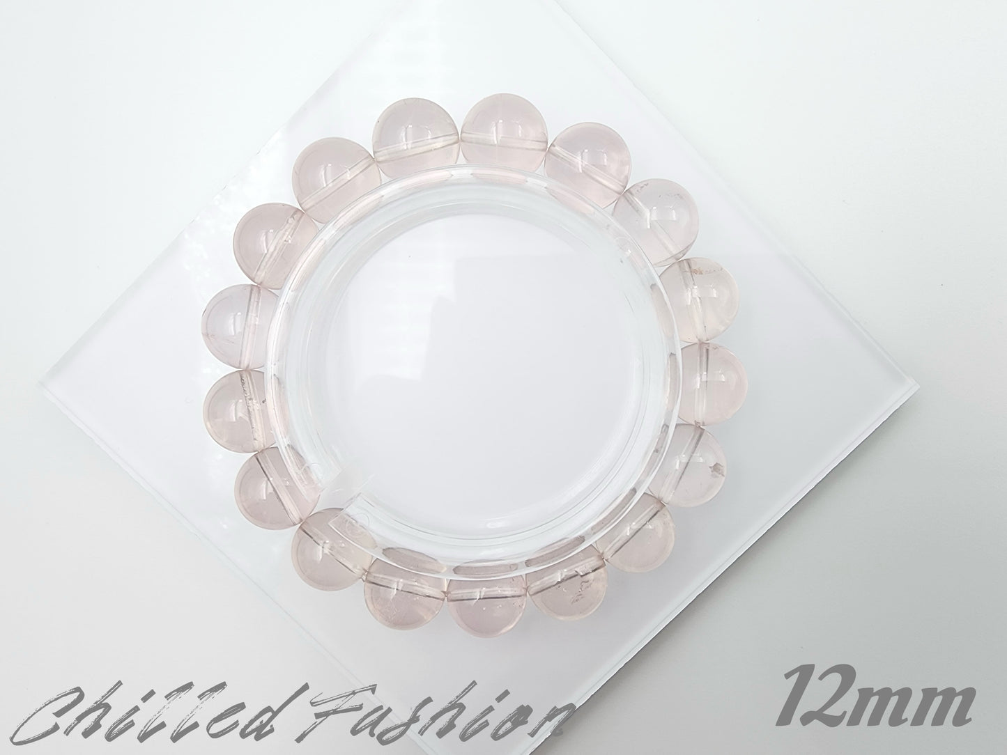 [Bracelet] Icy Peach Pink Rose Quartz Bracelet