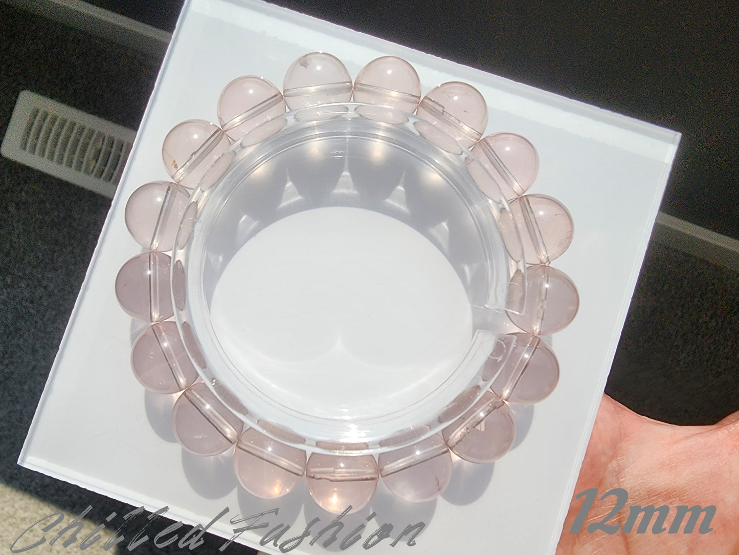 [Bracelet] Icy Peach Pink Rose Quartz Bracelet