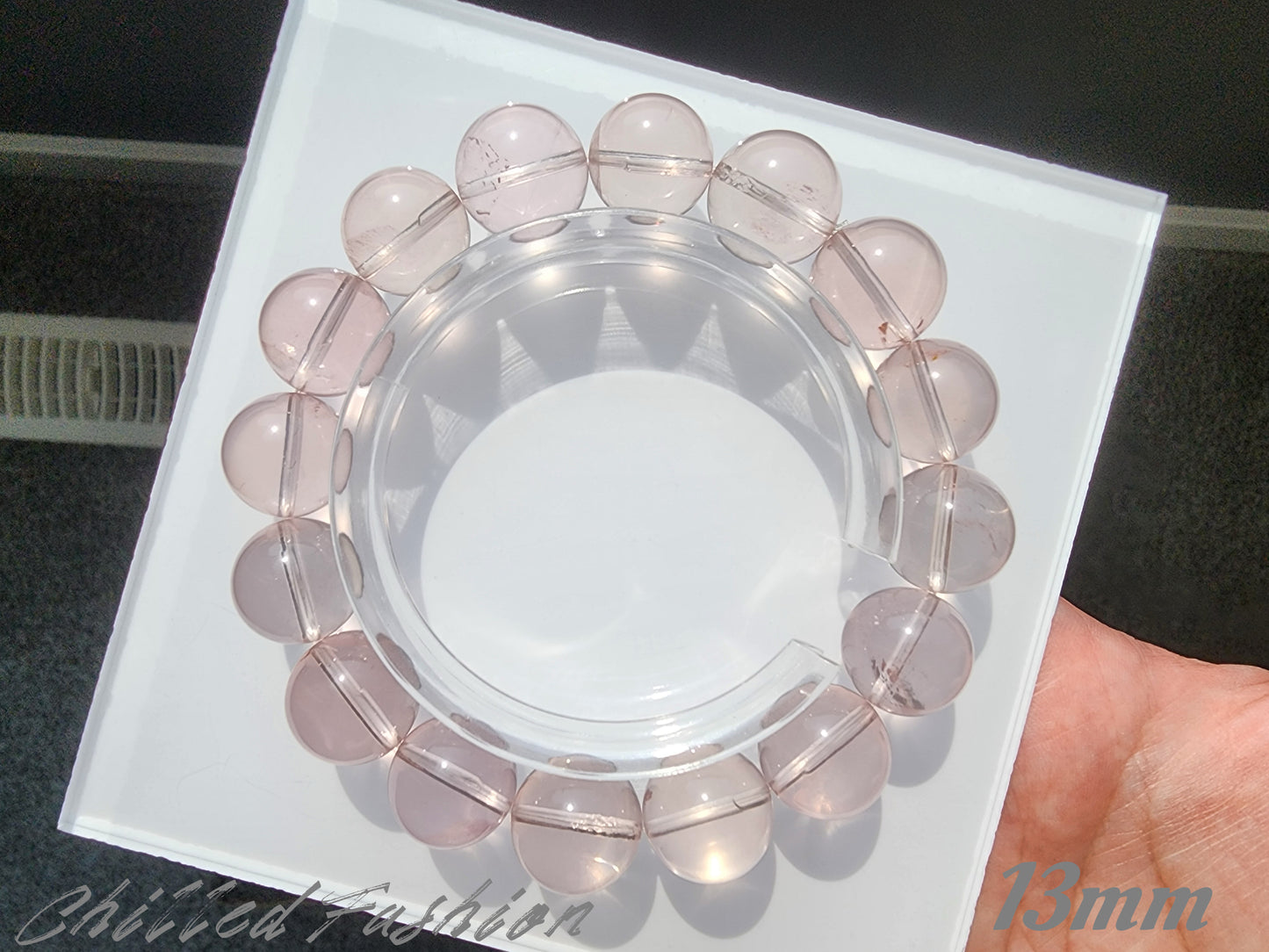 [Bracelet] Icy Peach Pink Rose Quartz Bracelet