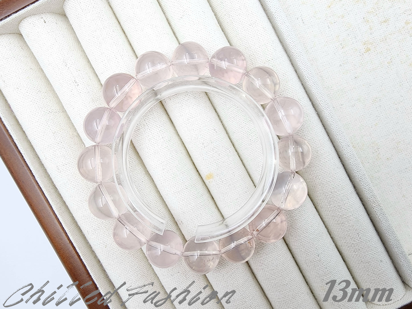 [Bracelet] Icy Peach Pink Rose Quartz Bracelet
