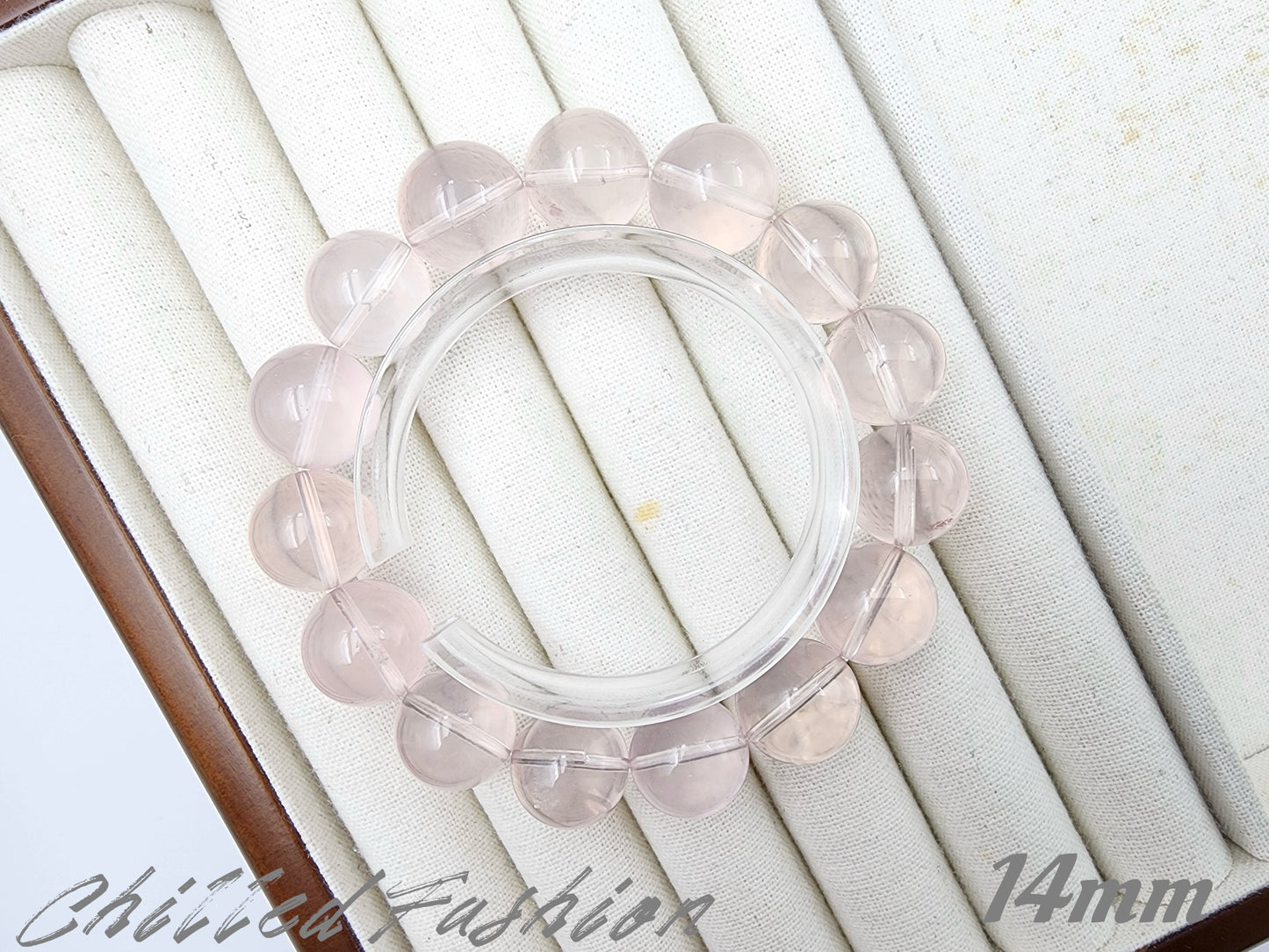 [Bracelet] Icy Peach Pink Rose Quartz Bracelet