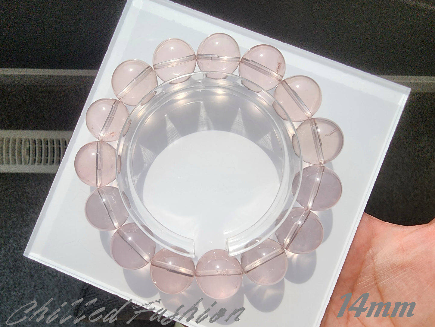 [Bracelet] Icy Peach Pink Rose Quartz Bracelet