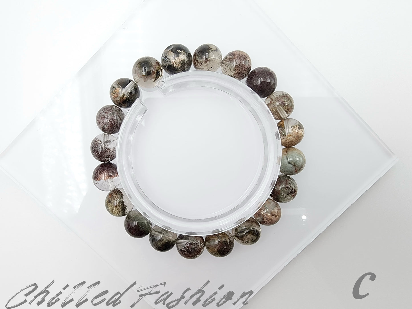 [Bracelet] 9mm Multi-Tone Phantom Quartz Bracelet