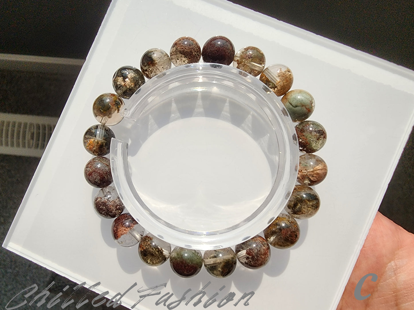 [Bracelet] 9mm Multi-Tone Phantom Quartz Bracelet