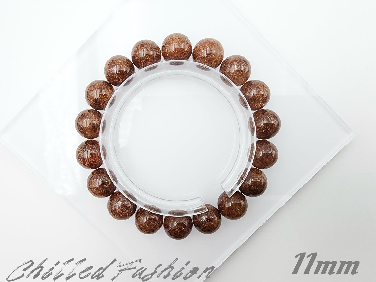 [Bracelet] Natural Red Copper Rutilated Quartz Bracelet