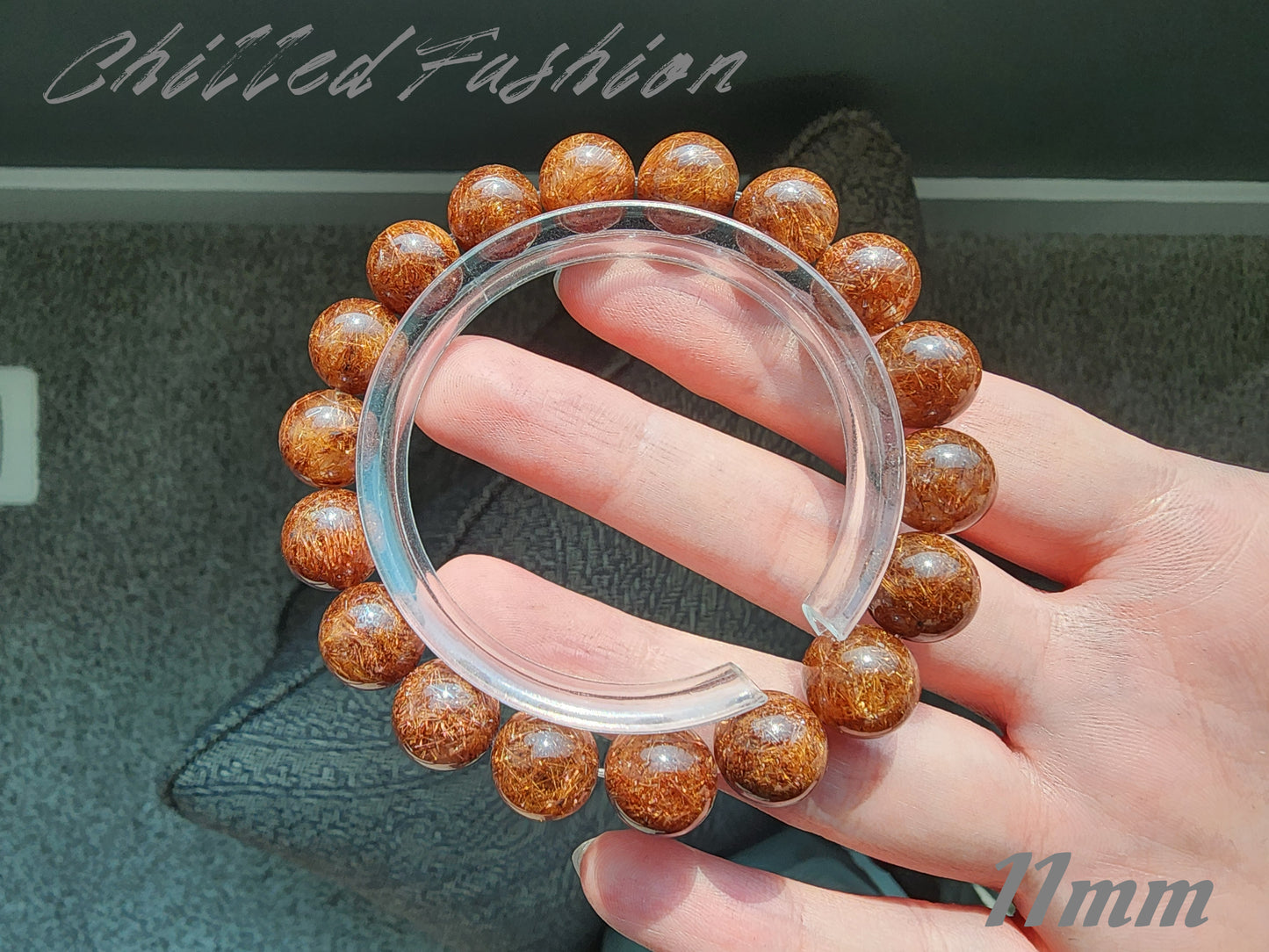 [Bracelet] Natural Red Copper Rutilated Quartz Bracelet