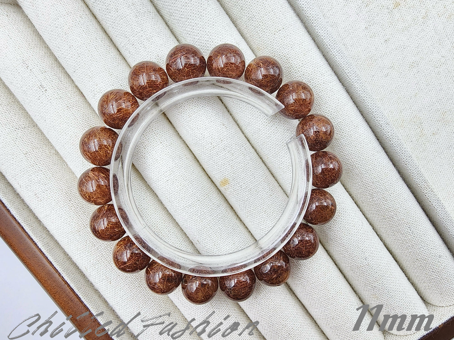 [Bracelet] Natural Red Copper Rutilated Quartz Bracelet