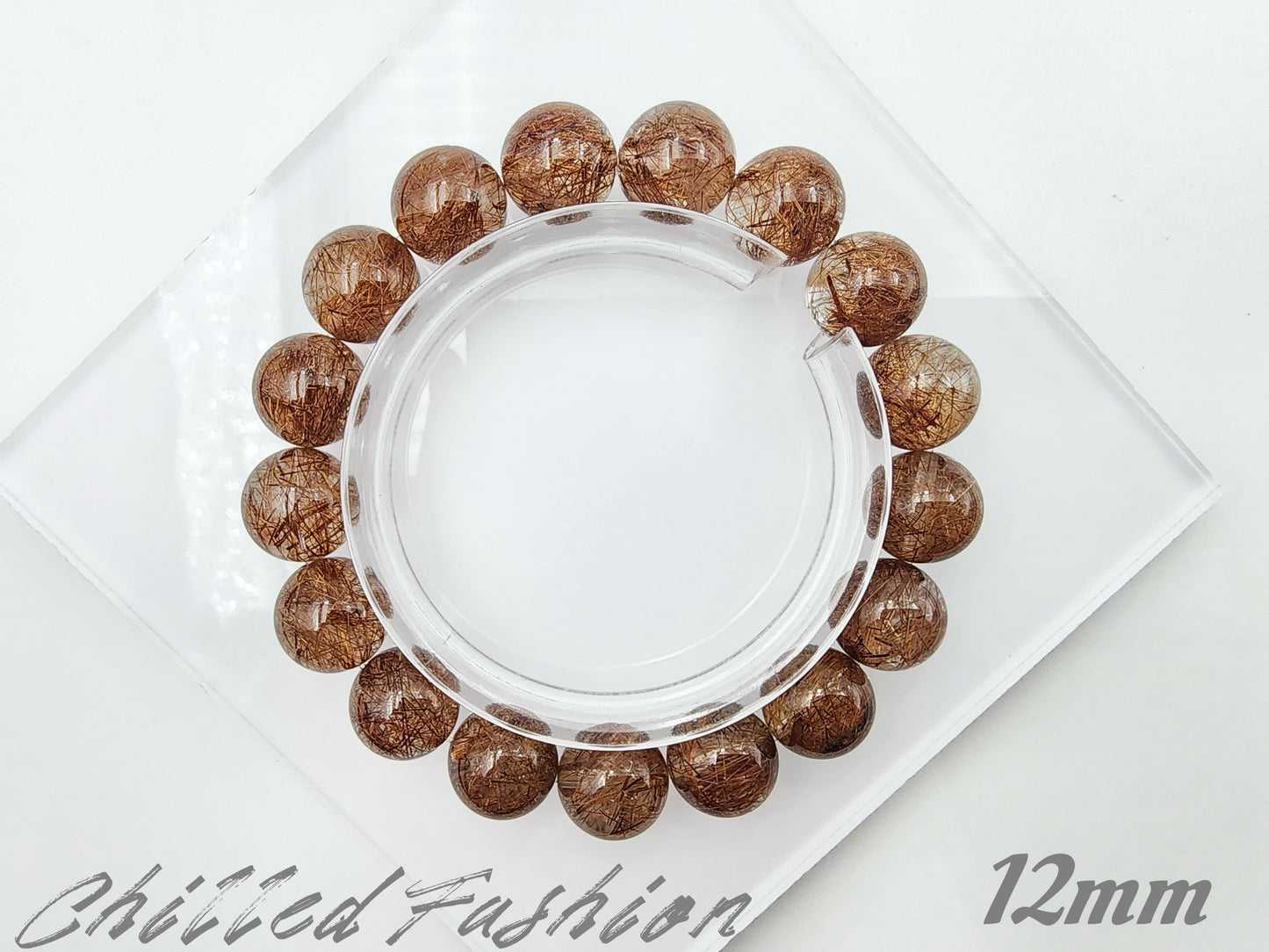 [Bracelet] Natural Red Copper Rutilated Quartz Bracelet