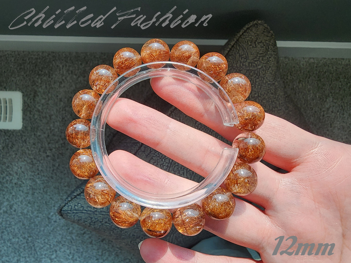 [Bracelet] Natural Red Copper Rutilated Quartz Bracelet