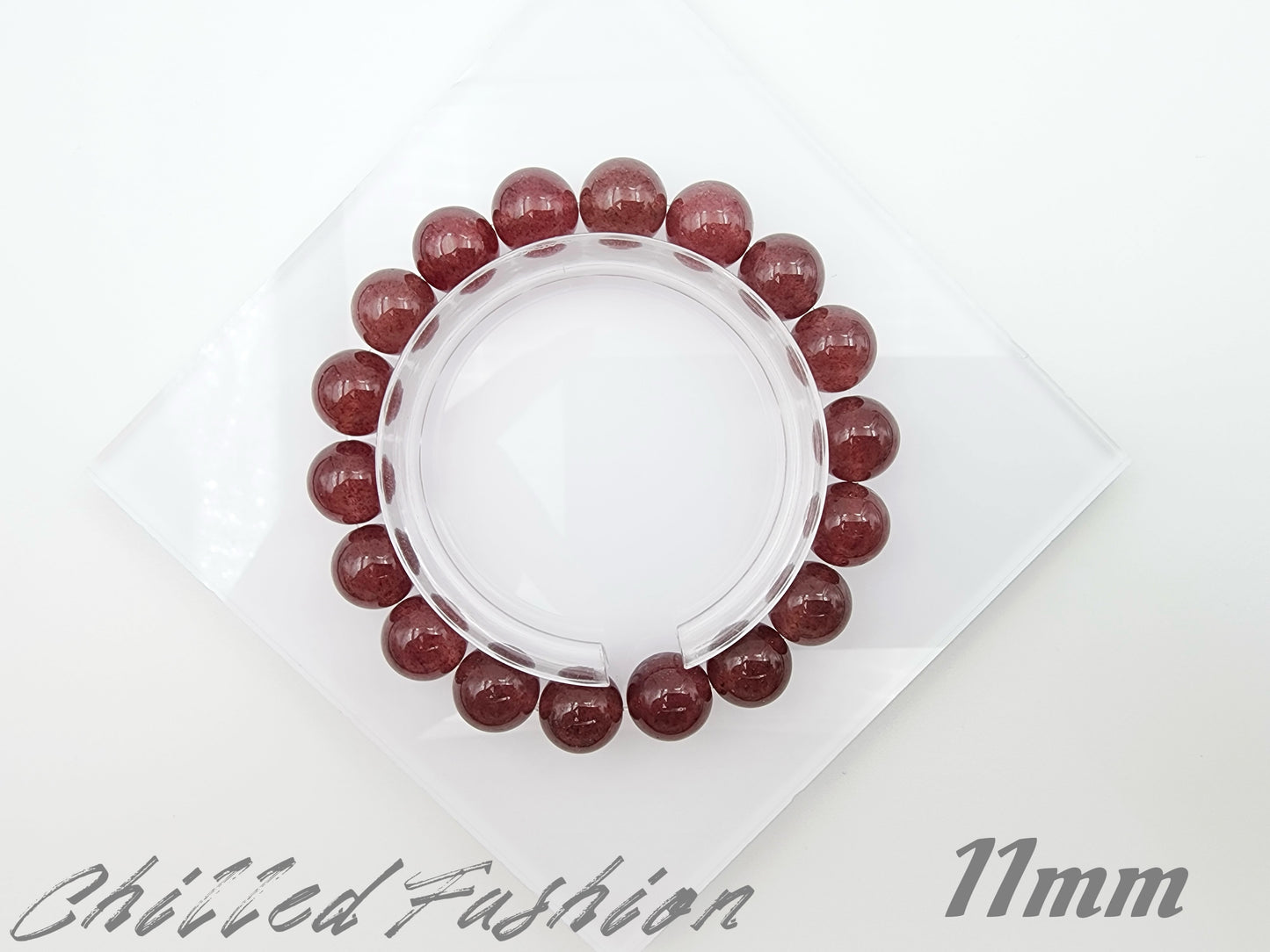 [Bracelet] Deep Red Strawberry Quartz Bracelet