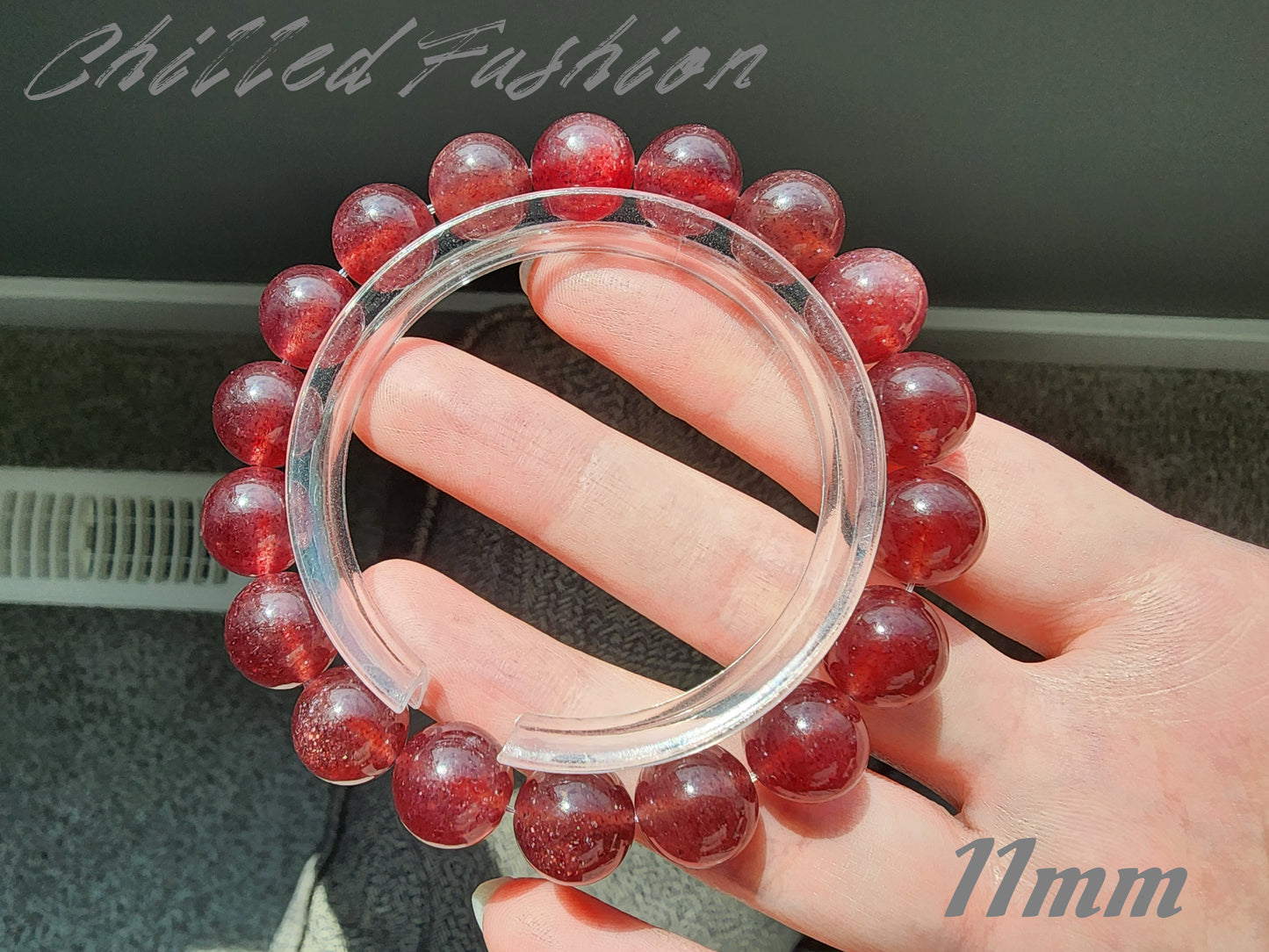 [Bracelet] Deep Red Strawberry Quartz Bracelet