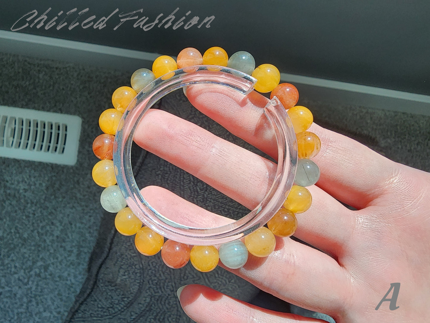 [Bracelet] 8mm Multicolored Rabbit Hair Quartz Bracelet
