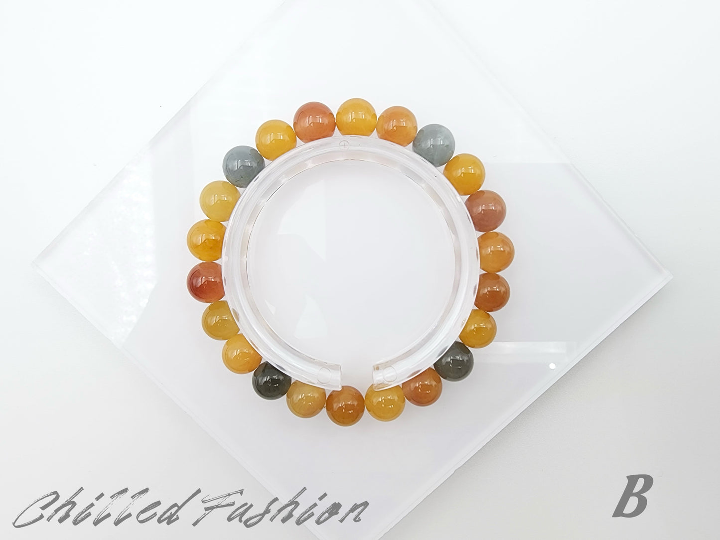 [Bracelet] 8mm Multicolored Rabbit Hair Quartz Bracelet