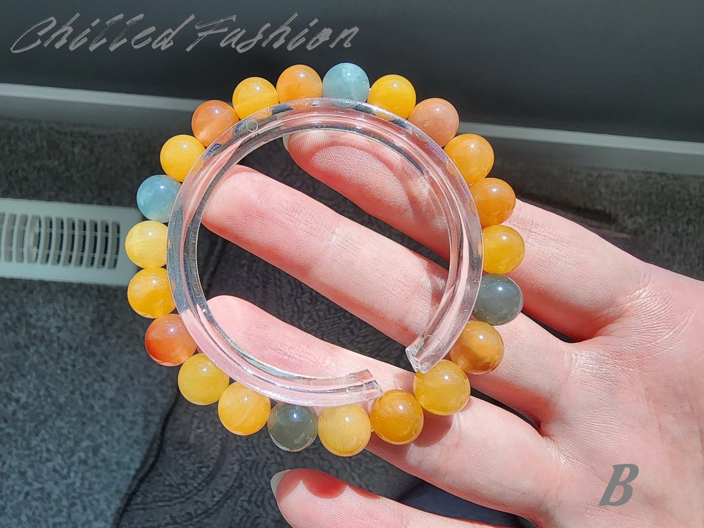 [Bracelet] 8mm Multicolored Rabbit Hair Quartz Bracelet