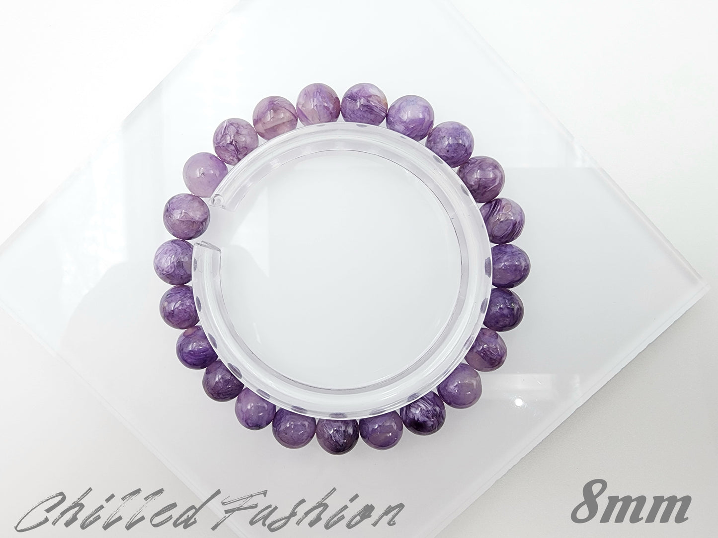 [Bracelet] Radiant Purple: Charoite 紫龙晶 Round Beads Bracelet - Embrace Transformation and Inner Strength