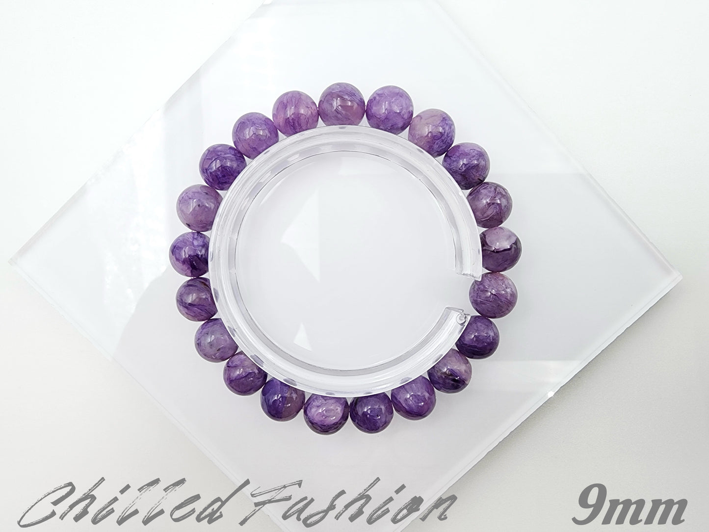 [Bracelet] Radiant Purple: Charoite 紫龙晶 Round Beads Bracelet - Embrace Transformation and Inner Strength