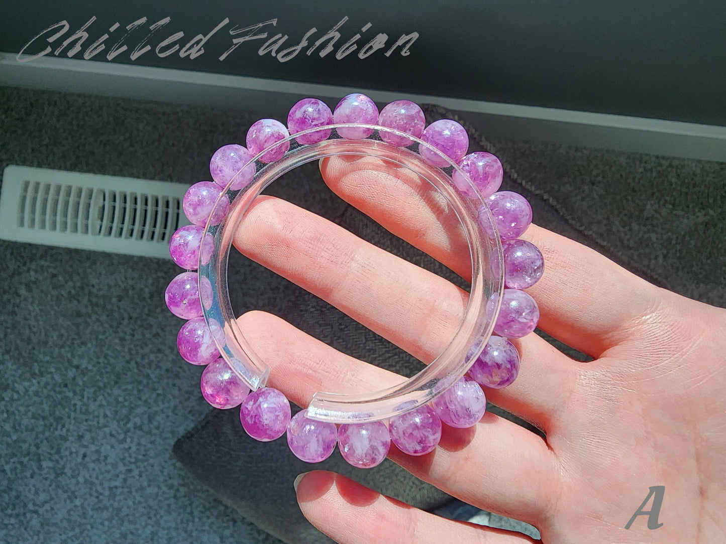 [Bracelet] 9mm Pinkish Lavender Lepidolite Bracelet