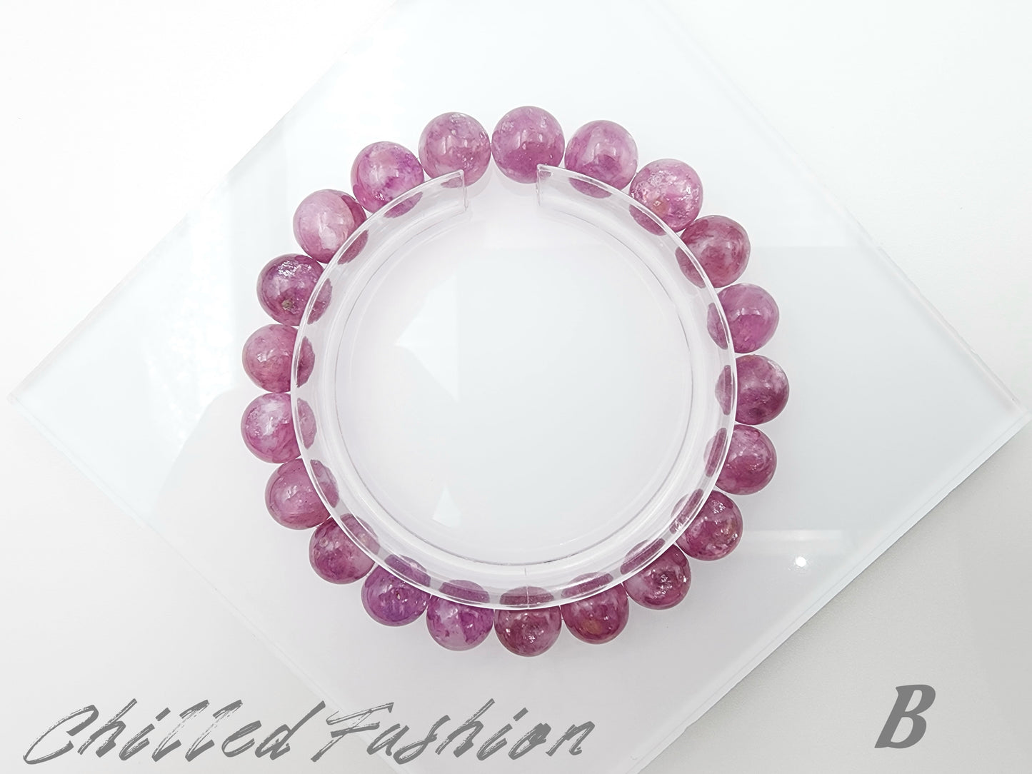 [Bracelet] 9mm Pinkish Lavender Lepidolite Bracelet