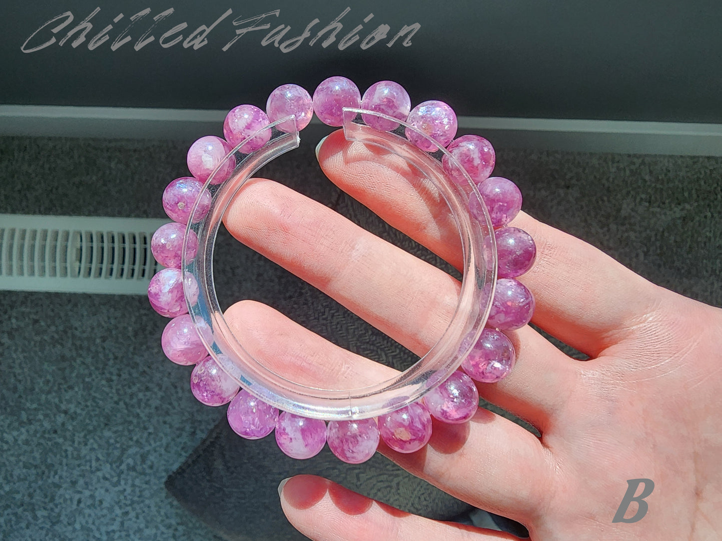 [Bracelet] 9mm Pinkish Lavender Lepidolite Bracelet
