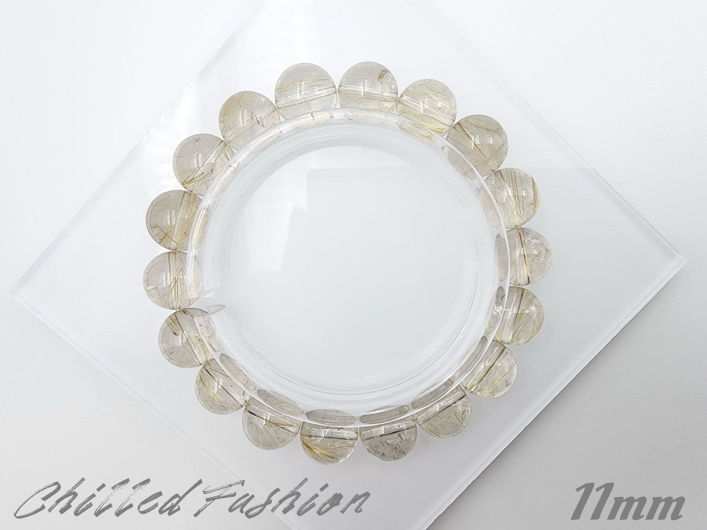 [Bracelet] Natural Golden Rutilated Quartz Bracelet