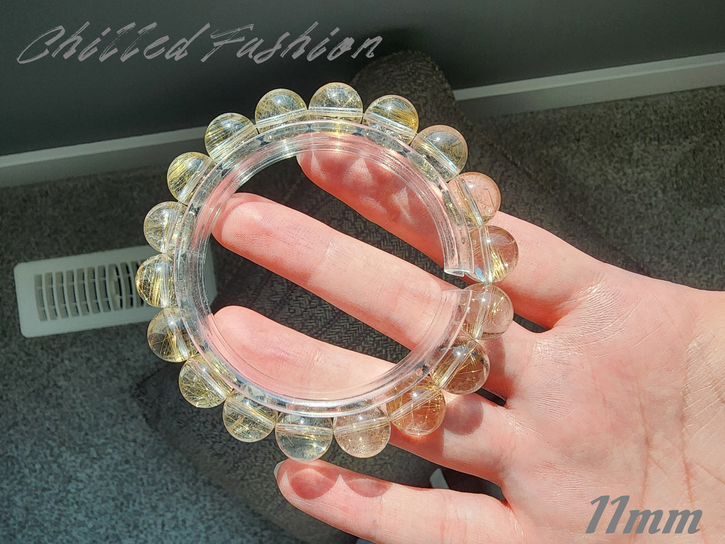 [Bracelet] Natural Golden Rutilated Quartz Bracelet