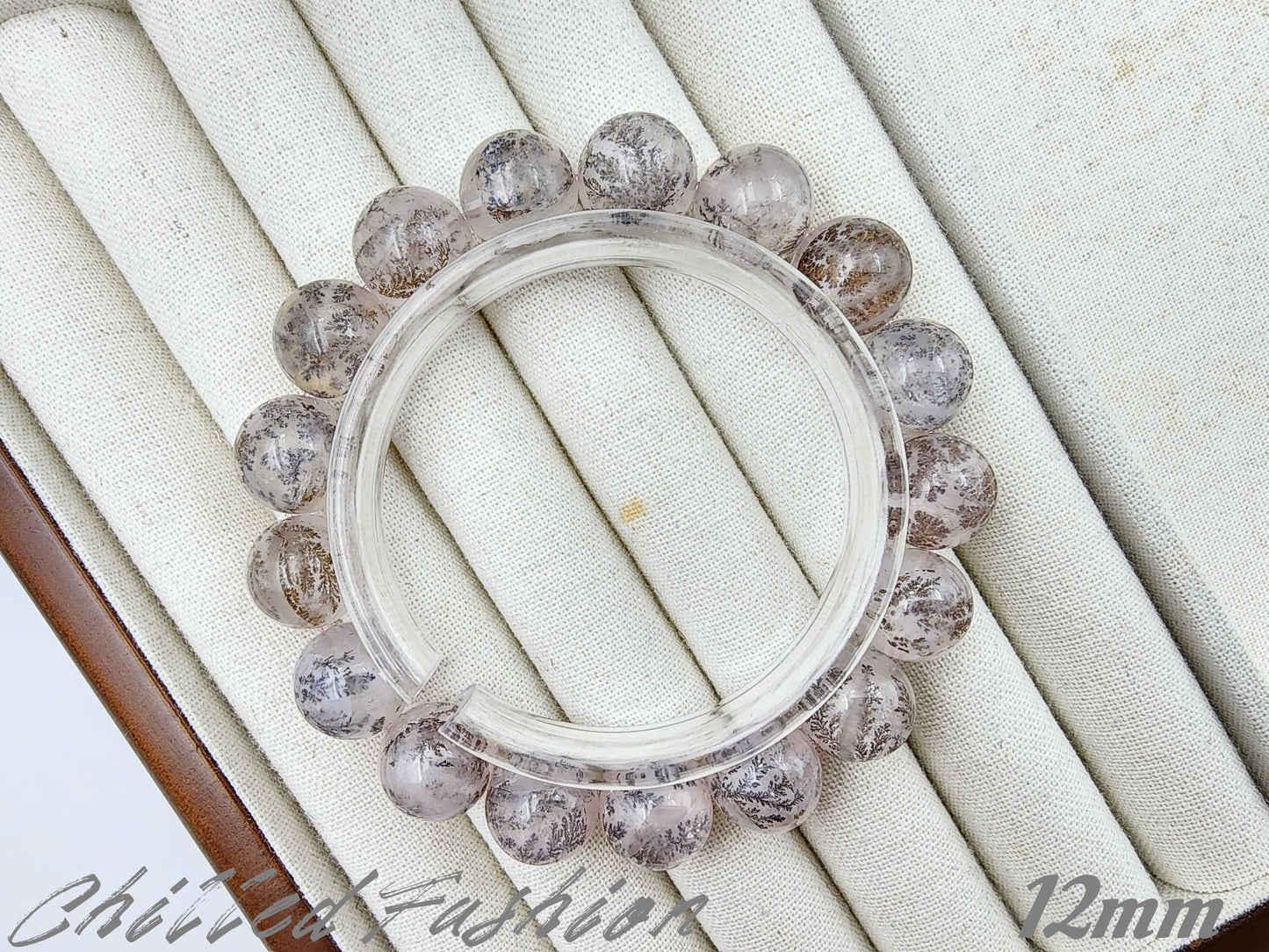 [Bracelet] Pink Dendritic Quartz Crystal Bracelet - Natural Stone Jewelry