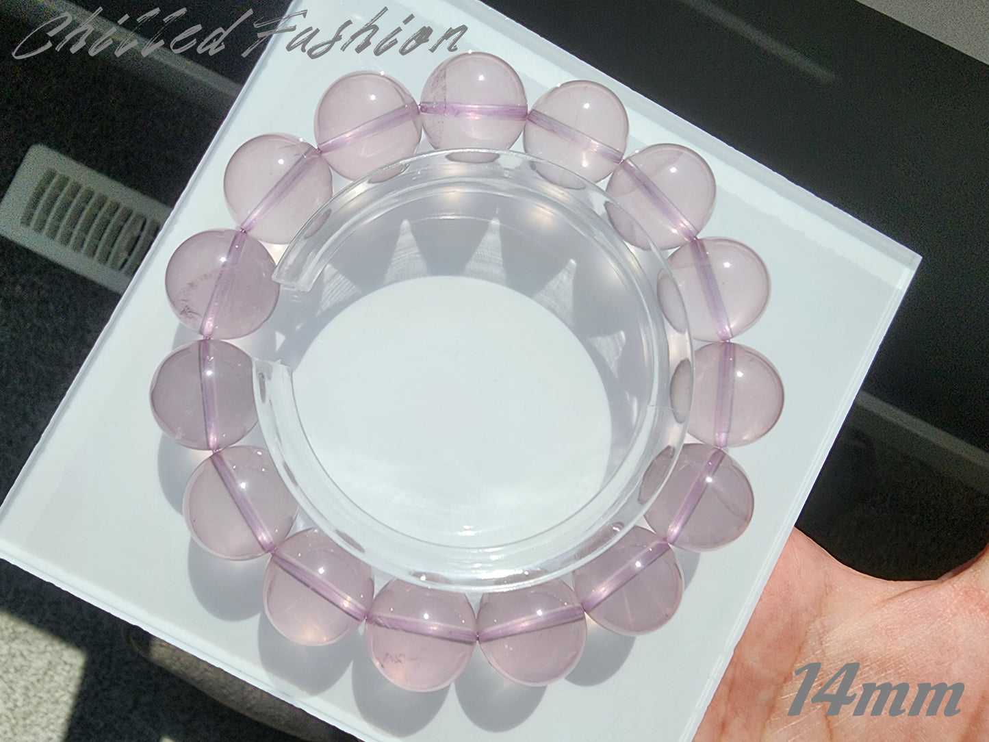 [Bracelet] Lavender-Tone Madagascar Rose Quartz Bracelet